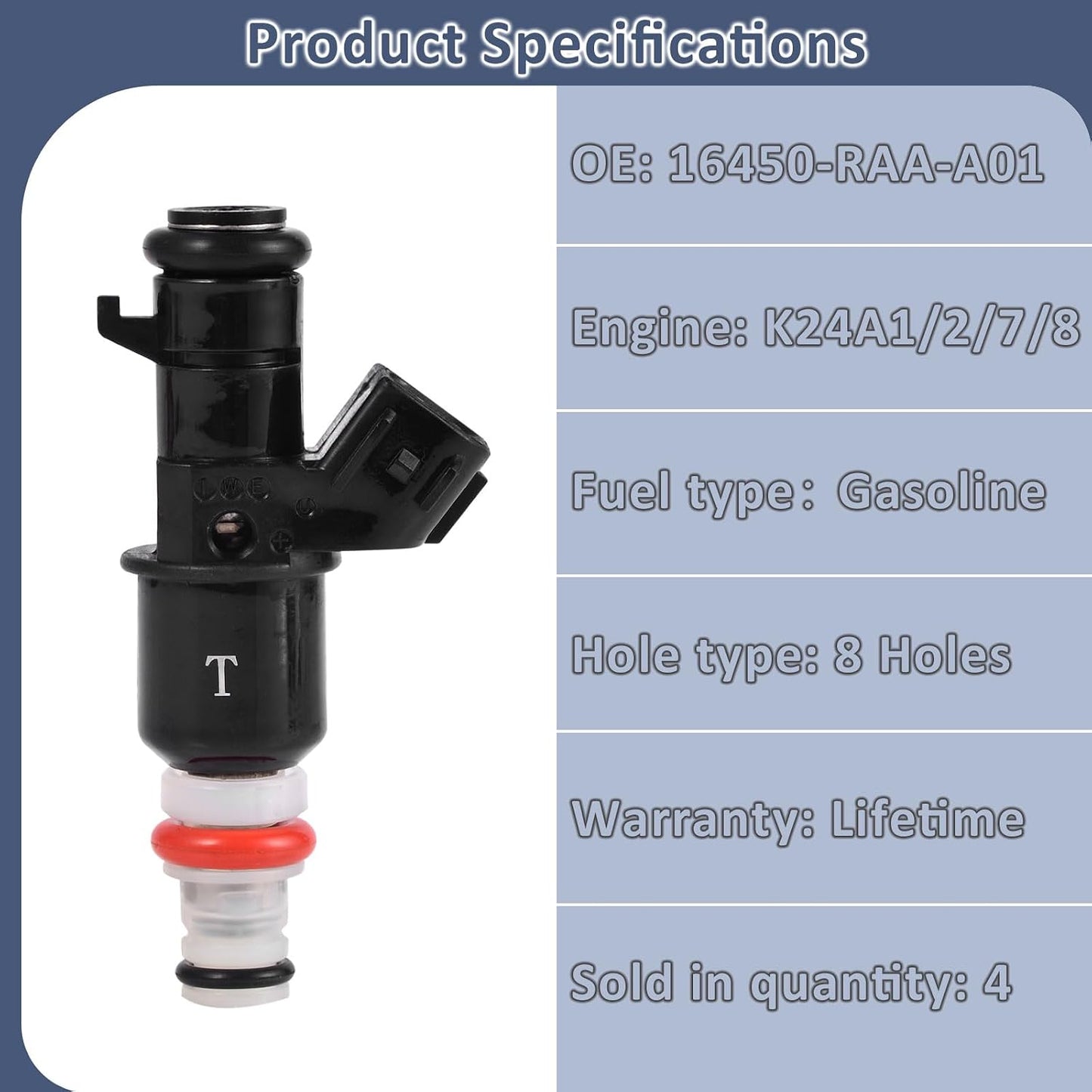 Set 4 Inyectores Combustible 2.4L Honda Accord CR-V