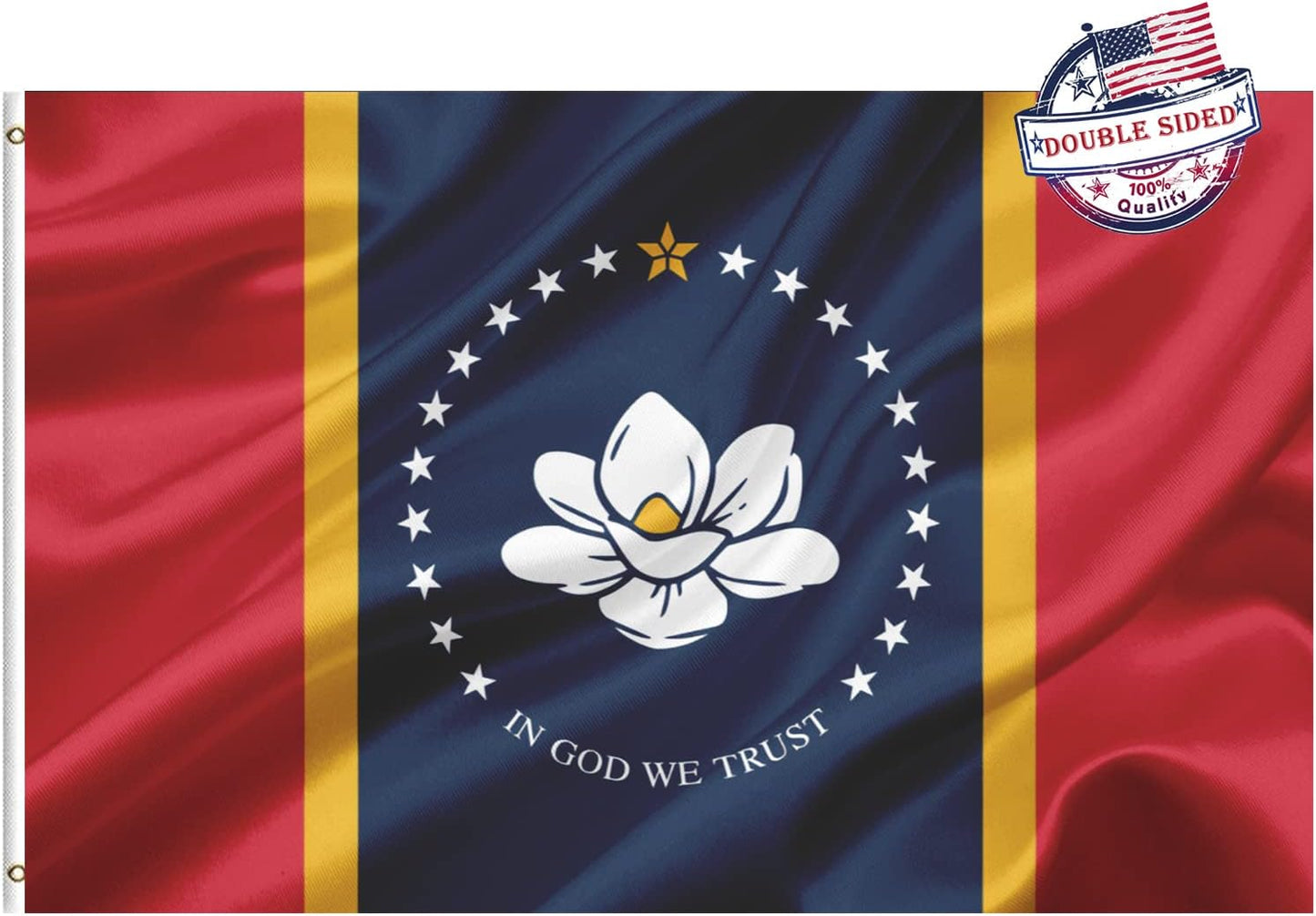 Bandera Mississippi 3x5ft lona resistente doble cara