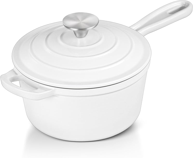Cacerola hierro fundido esmaltado 1qt con tapa