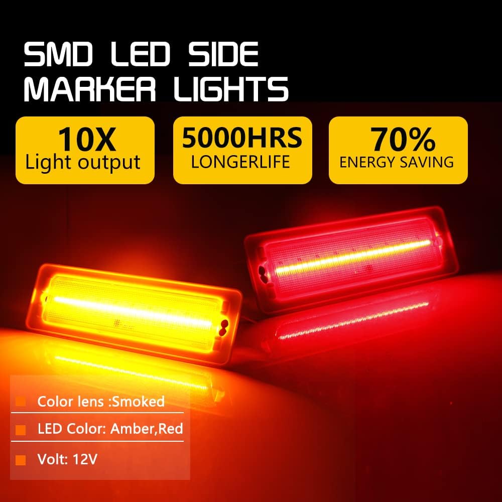 Luces parachoques Chevy Nova M1649C/D LED ámbar roja 4 pzas