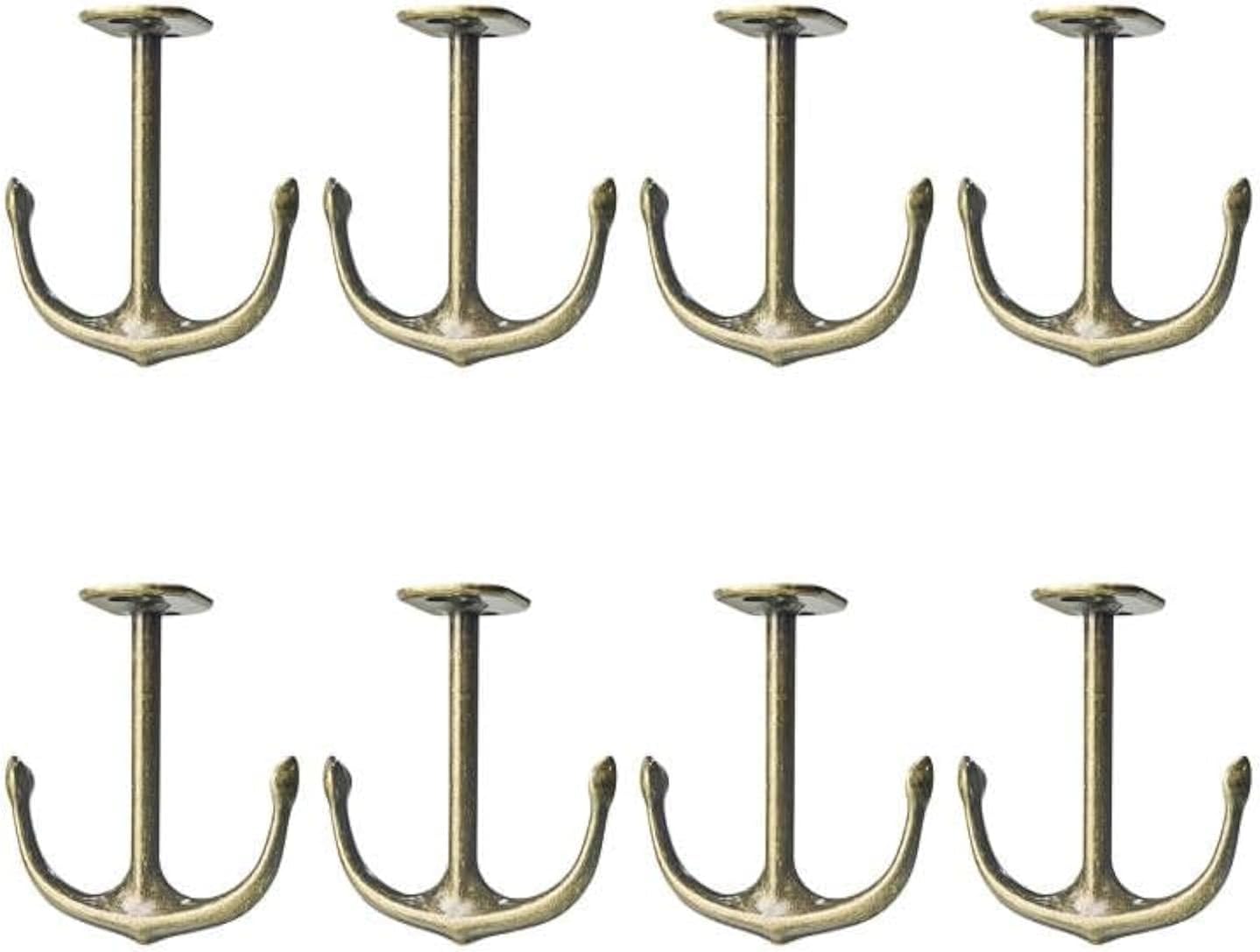 Gancho techo 2 puntas para baño cocina garaje set 8 bronce