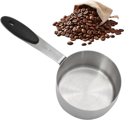 Taza medidora café acero inox 5.4oz con mango silicona