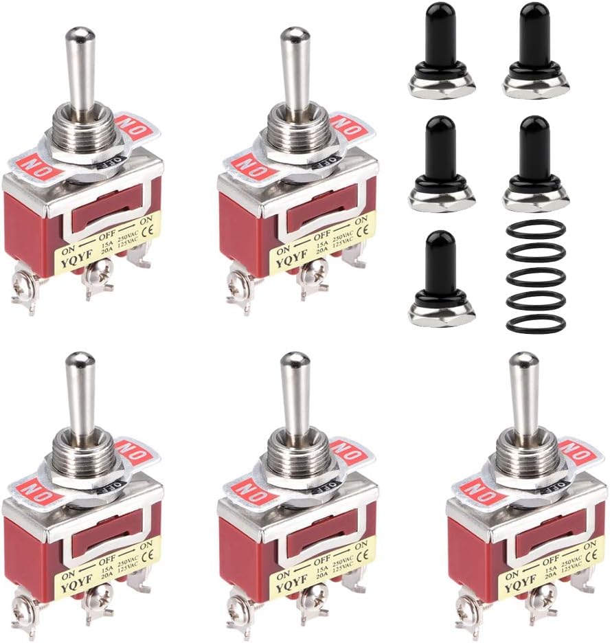 5 Pzas Interruptores Palanca Metal Universal Coche 20A 125V