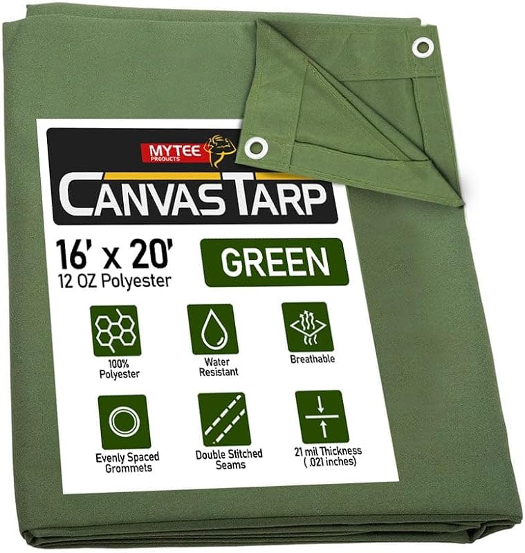 Lona verde 16x20ft 12oz resistente al agua