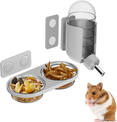 Juego alimentación hámster botella agua cuenco comida tanque vidrio