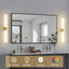 2 Apliques Dorados Pared Vidrio Esmerilado