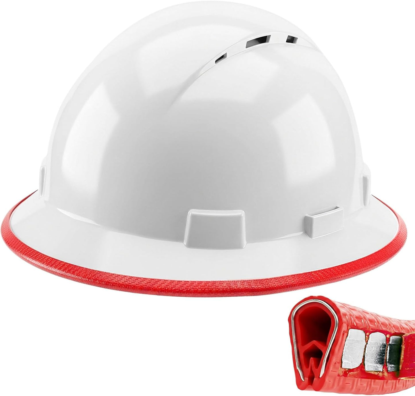 Protector ala casco duro acero tira roja 36.6pulg