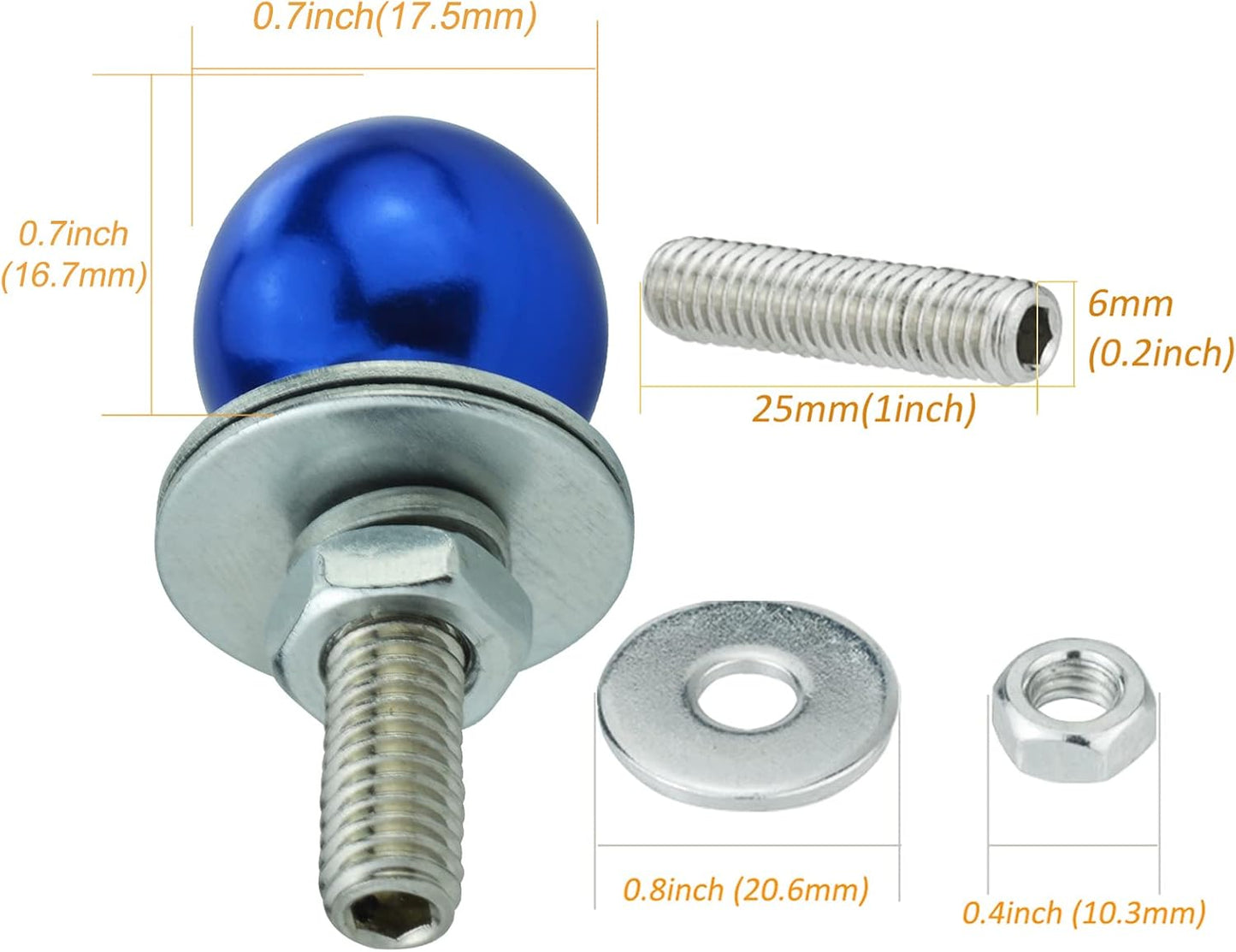 Kit 4 S de 8 bolas para marco matrícula automóvil azul