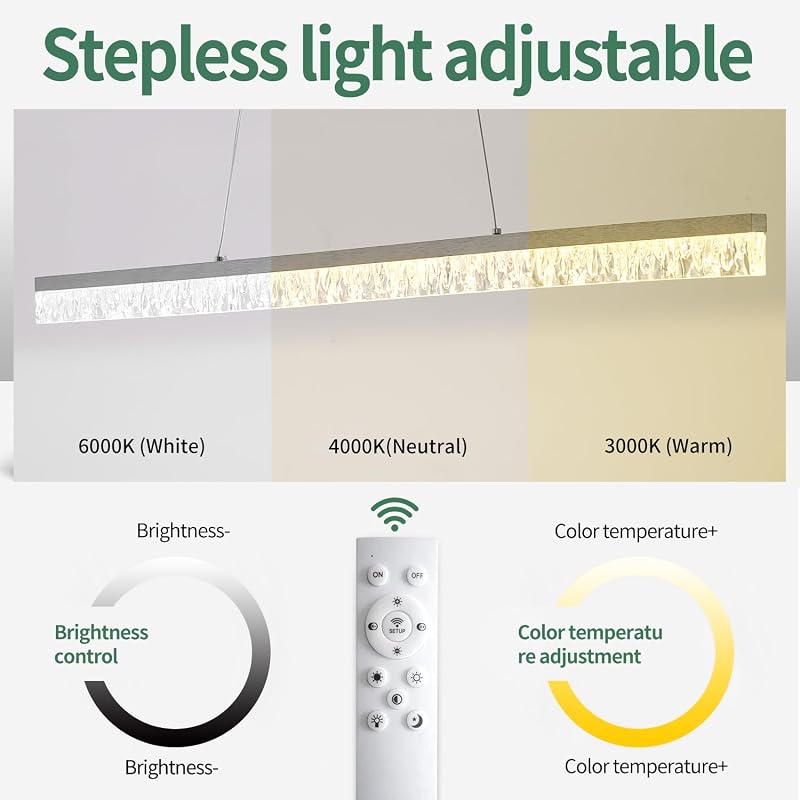 Lámpara LED lineal 50pulg control remoto cocina sala