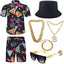 Conjunto accesorios traje hip hop hombre sombrero gafas