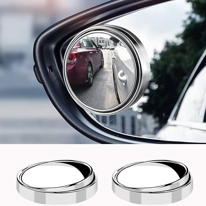 2 Espejos punto ciego convexo 2pulg vidrio HD adhesivo automóvil
