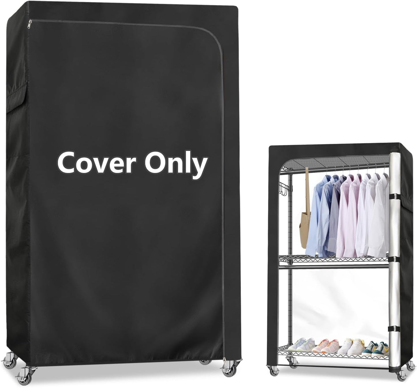 Funda perchero metal 600D impermeable con cremallera negro
