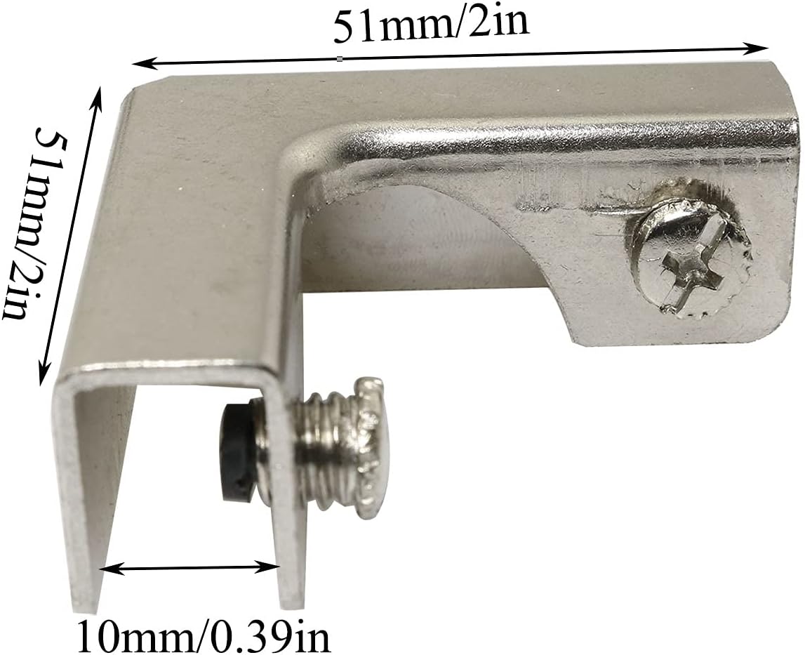 4 Pzas Clip L Vidrio 2 Vías para Muebles 0.236-0.394in