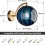 Aplique pared luz cristal azul globo dorado 2 pzas