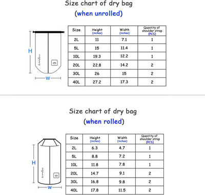 Bolsa flotante impermeable para kayak 40L/30L/20L/10L/5L