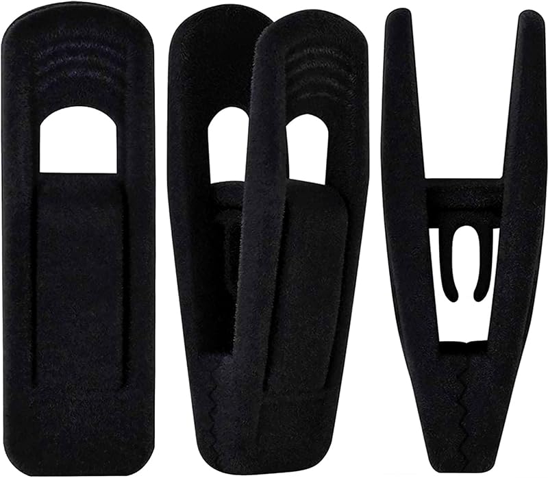 Clips terciopelo negro 60uds para perchas faldas