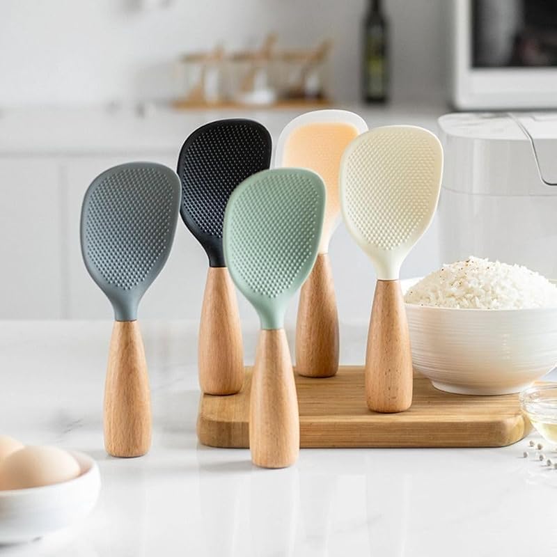 2 Cucharas Silicona Arroz Pala Servidor Calor Resistente Blanco