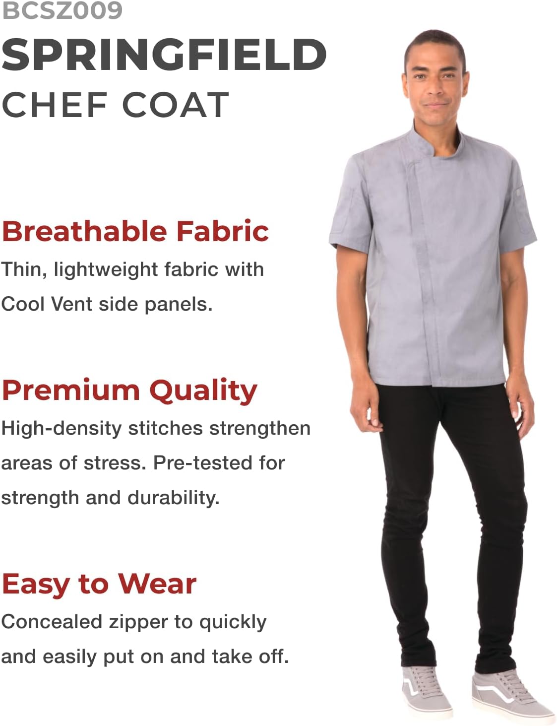 Abrigo Chef para Hombre de Algodón con Capucha y Bolsillos