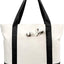 6 Pzas Bolsas Lona con Bolsillo Cremallera Negro/Natural