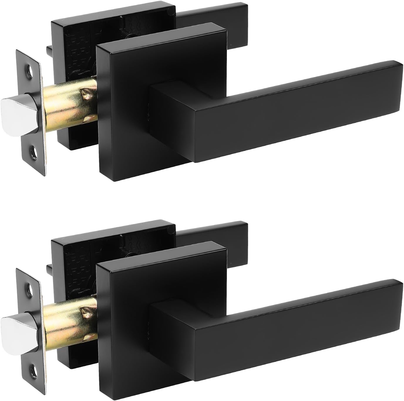 2 Pzas Manijas Negro Mate Interiores Reversibles Sin Bloqueo
