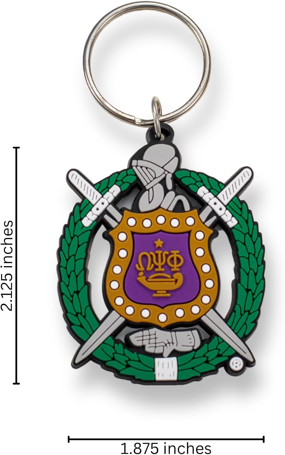 Llavero Omega Psi Phi Crest PVC multicolor