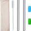 Pajitas acero inox 10pulg con puntas 0.5pulg para batidos y té