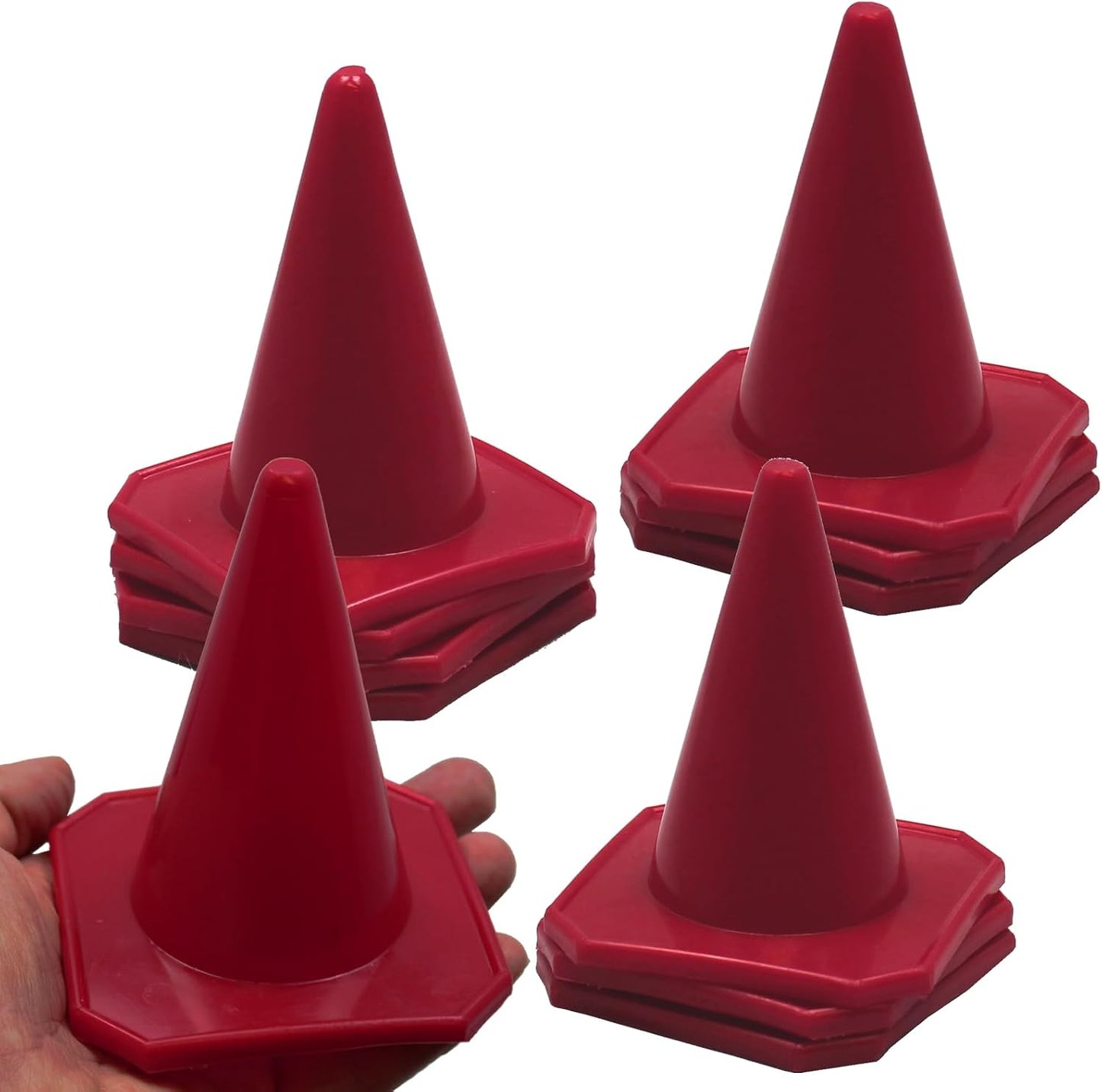 Conos tráfico plástico rojo 4" set 40 para agilidad y deporte