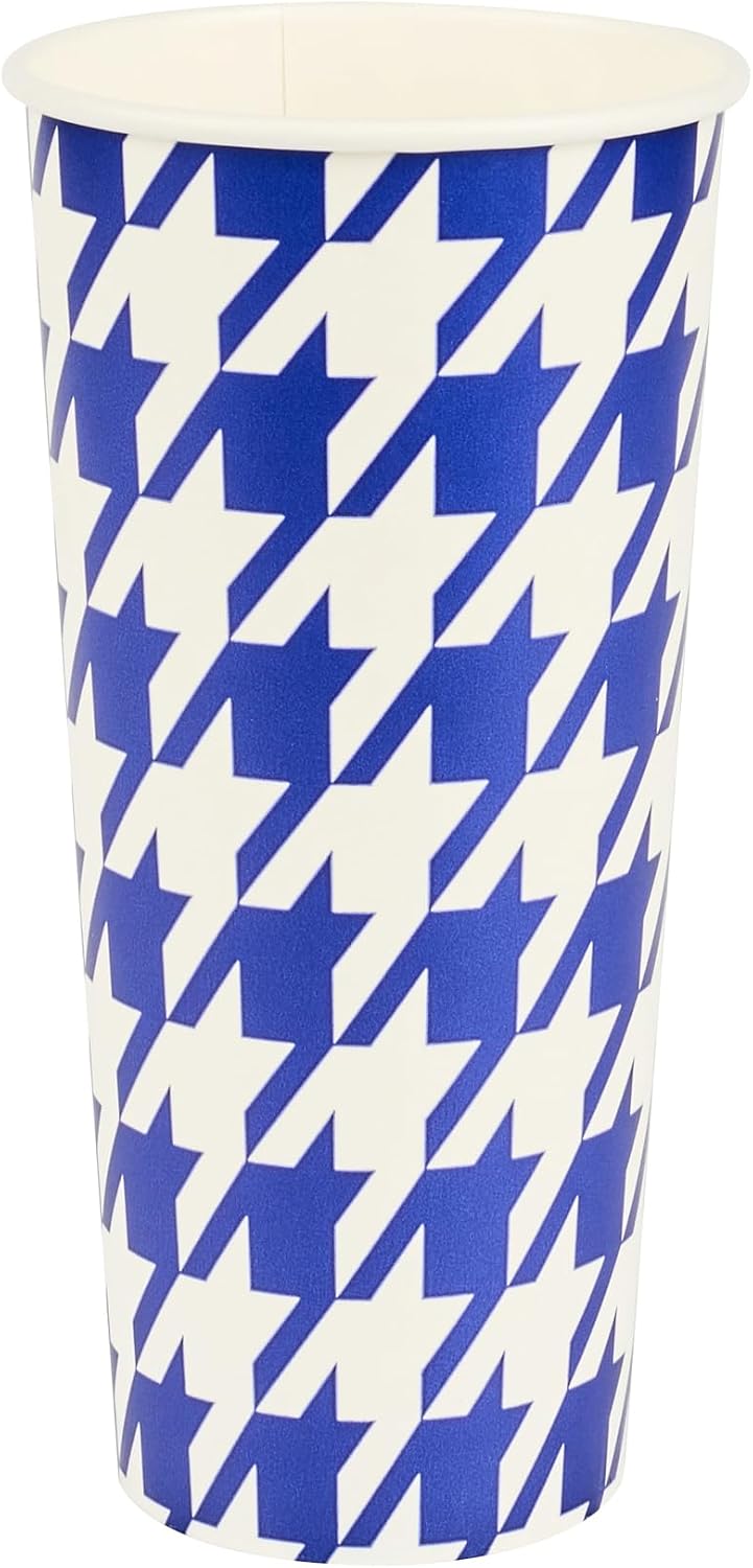 Vasos papel frío 24oz doble poliéster 500uds azul blanco
