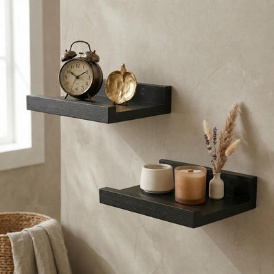 Estantes flotantes madera natural 8x5.5" 2 Pzas