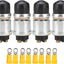 4 Interruptores Botón 12V/24V 50A Impermeable Auto Negro