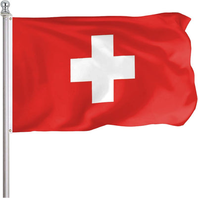 Bandera Suiza 3x5ft poliéster doble costura exterior