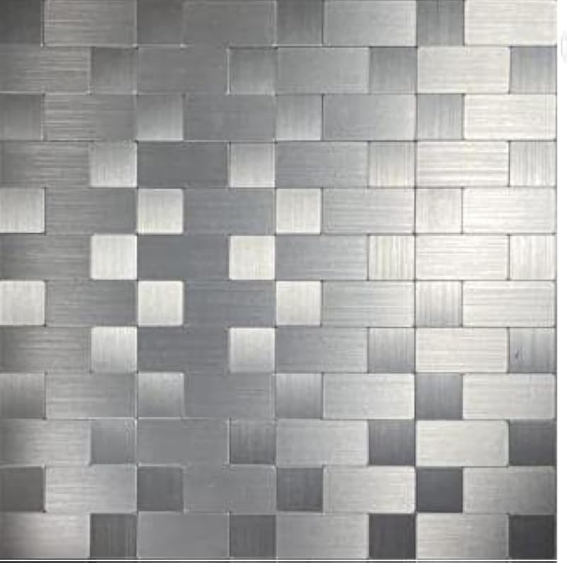 Azulejos metal autoadhesivo cocina 10 hojas acero inox