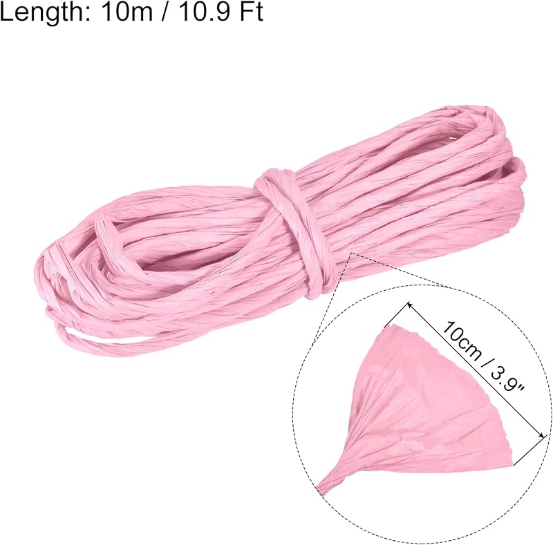 Cuerda rafia hecha a mano 10.9yd color rosa