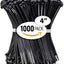 Bridas plástico negro 4pulg set 1000 lazos 18lb resistentes UV