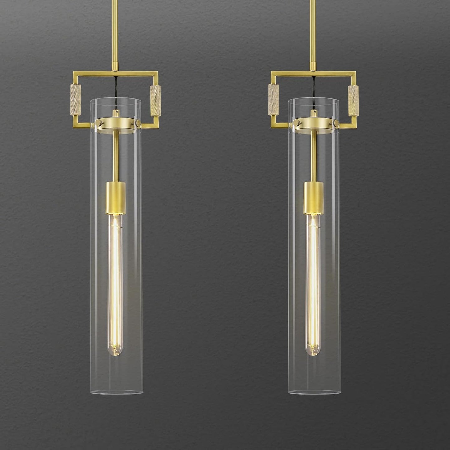Luces colgantes isla cocina dorada 21.6pulg pack 2