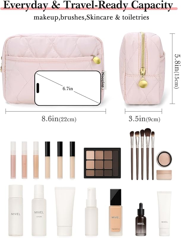 Bolsa maquillaje viaje acolchada organizadora para mujer