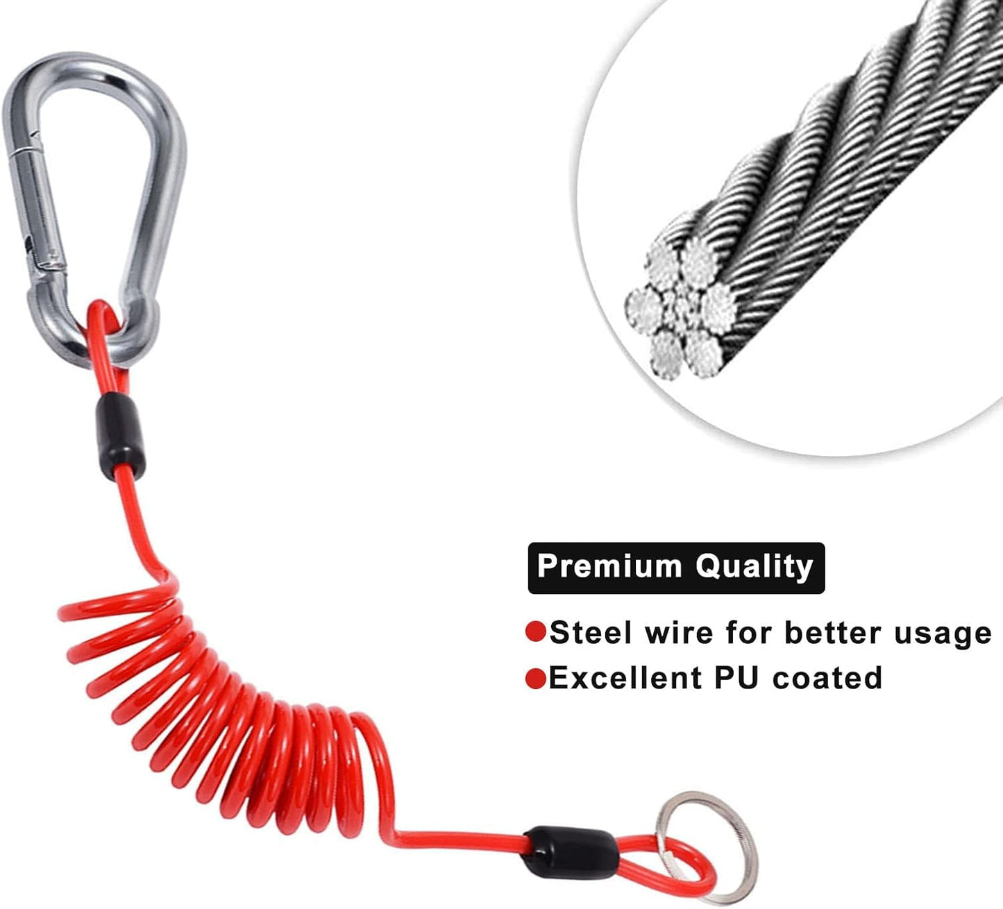 4 Cables Remolque 4ft Resorte Espiral Freno