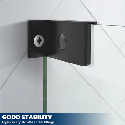 Puerta ducha vidrio templado negro mate 34x74pulg sin marco