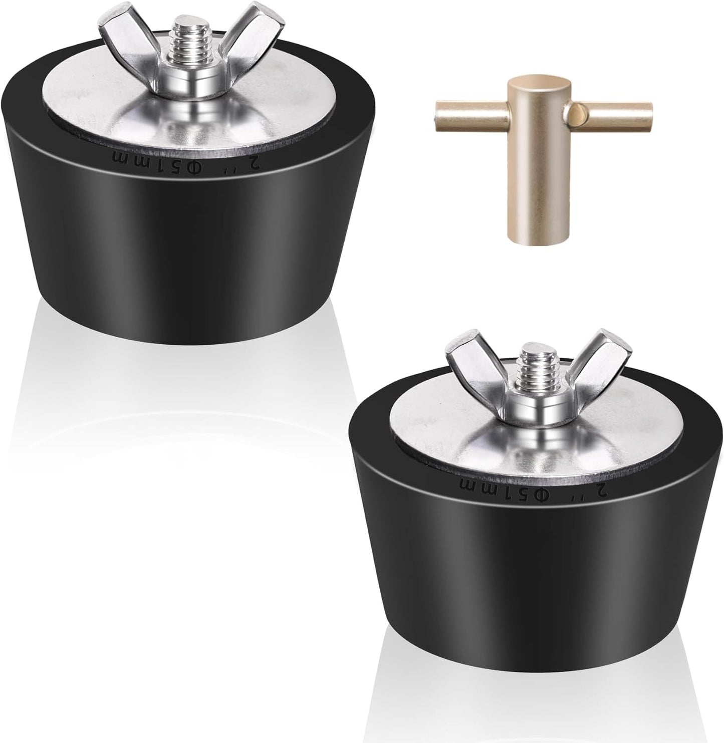 2 Tapones Invierno Piscina Mango T 1.5-2" Acero Inox