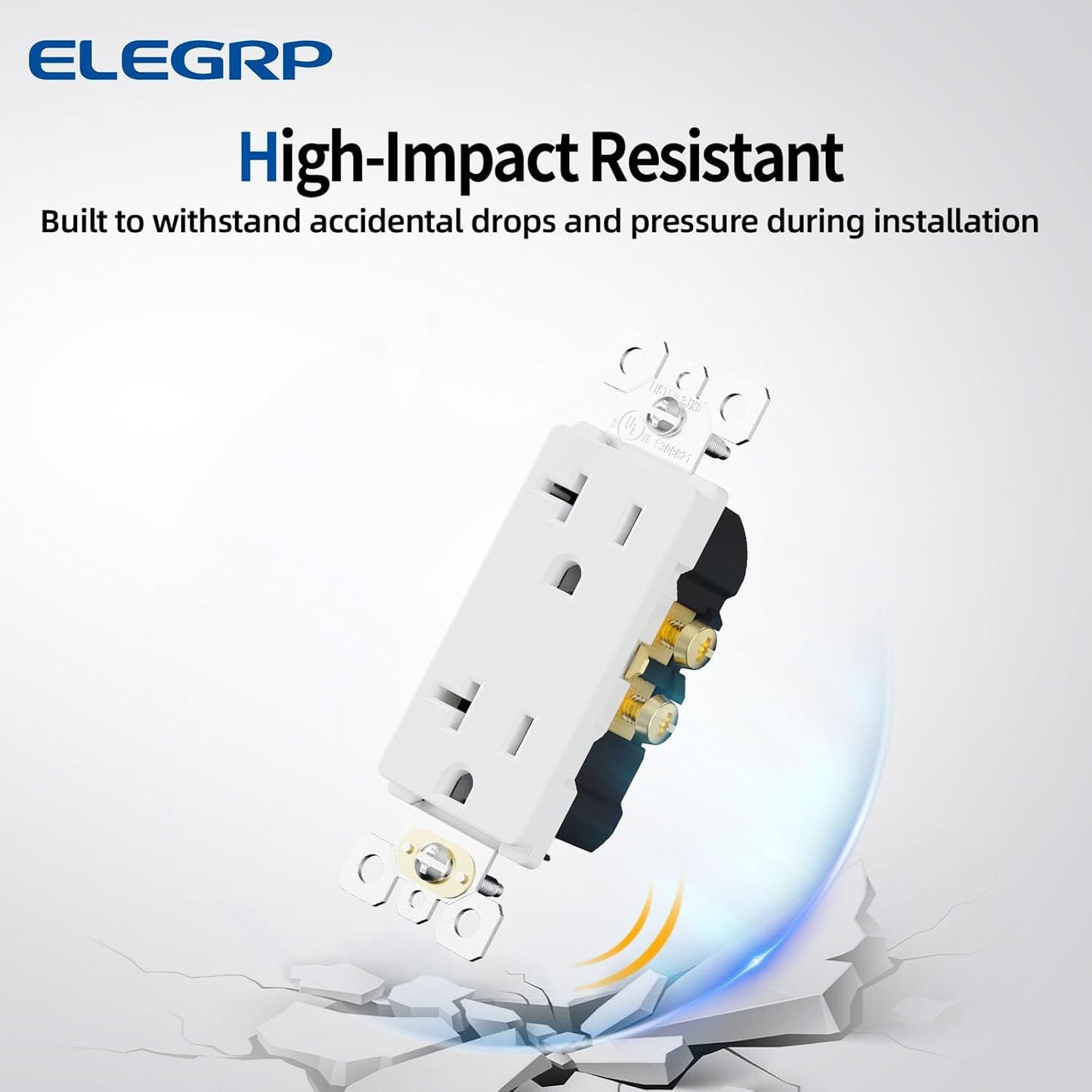 Receptáculo eléctrico pared blanco brillante NEMA 5-20R