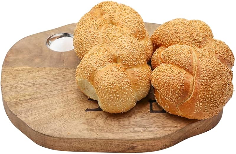 Tabla ovalada madera con plato sal