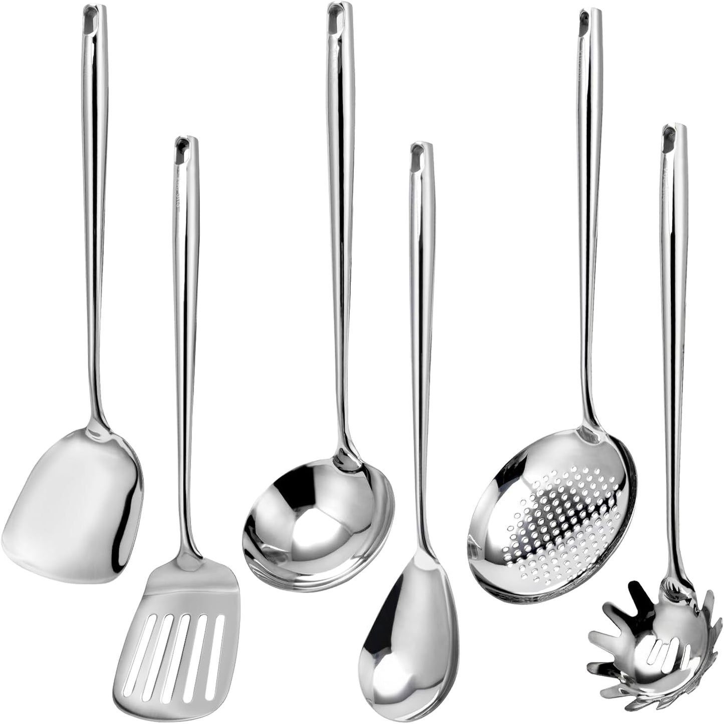 Set 6 utensilios cocina acero inox espátula cuchara