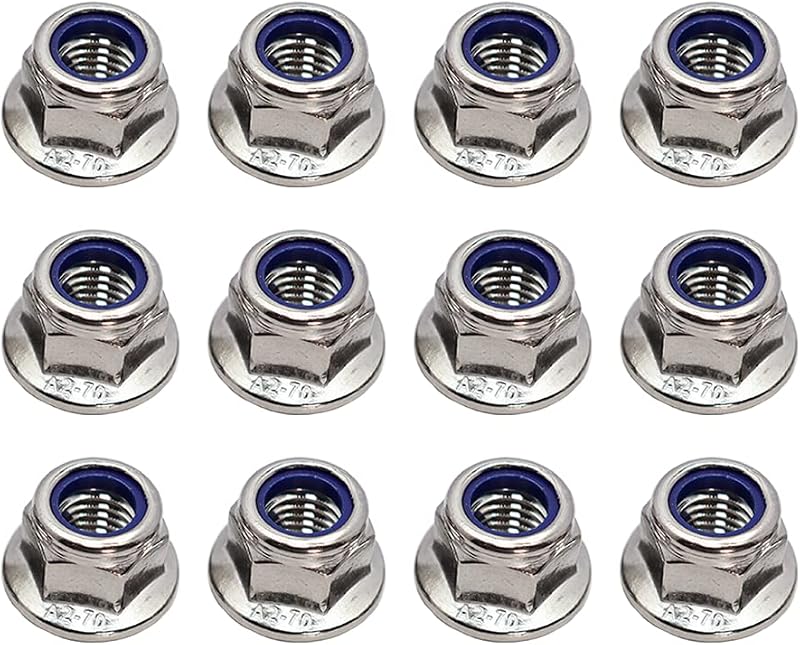 Tuercas bloqueo nylon 12 pzas acero inox M10x1.5mm