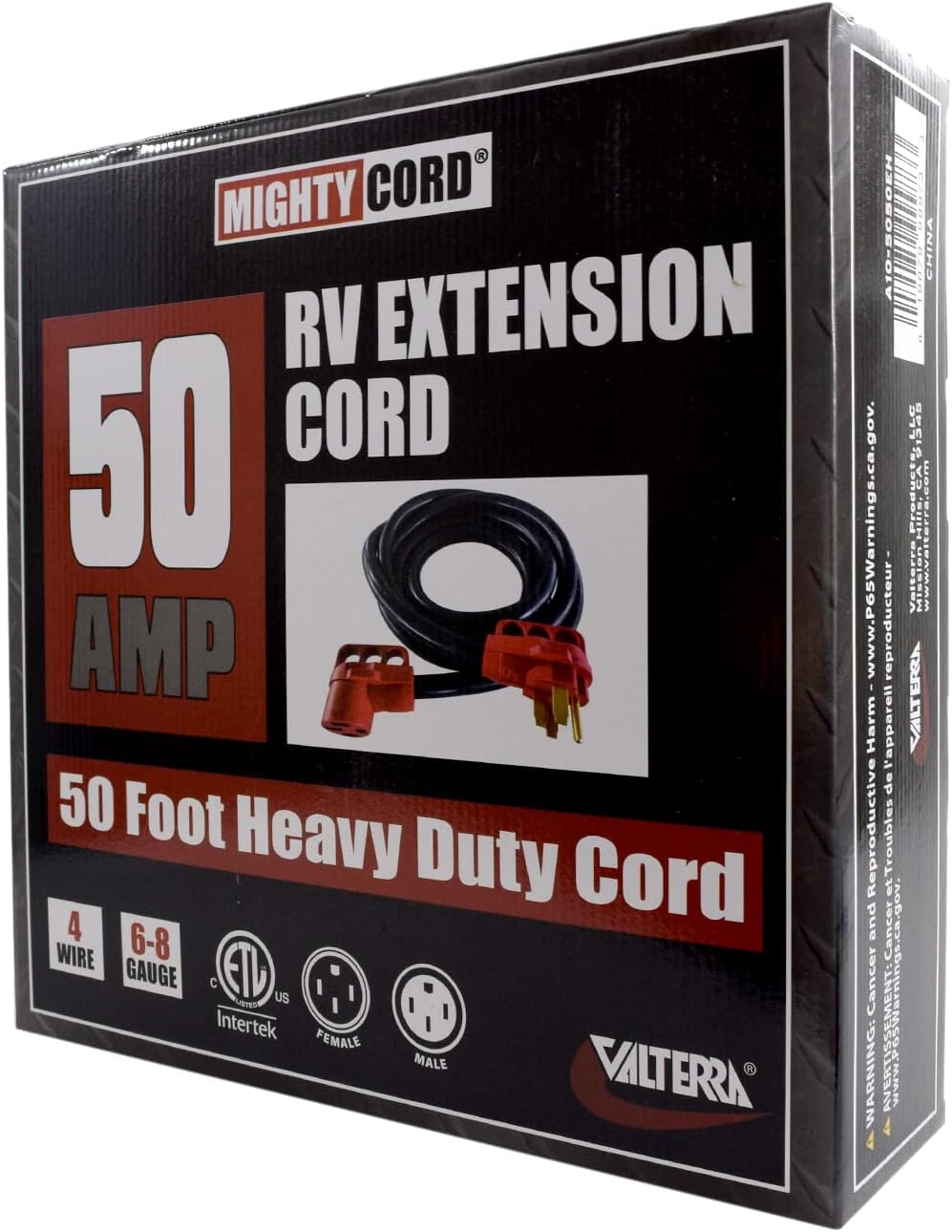 Cable extensión RV 50A 50pies color rojo