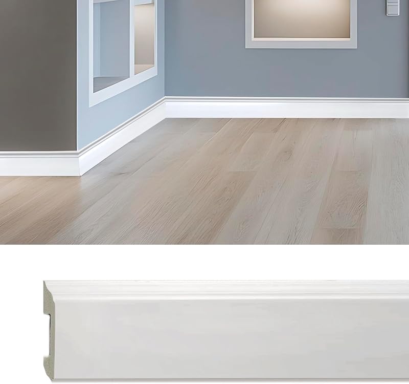 Moldura zócalo pared set 8 blanca 32 ft PVC