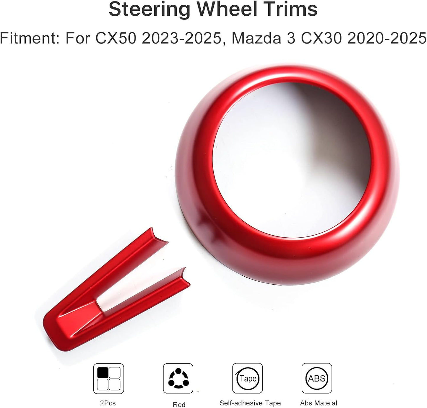 Fundas volante estilo rojo para Mazda CX50 CX30 2020-25