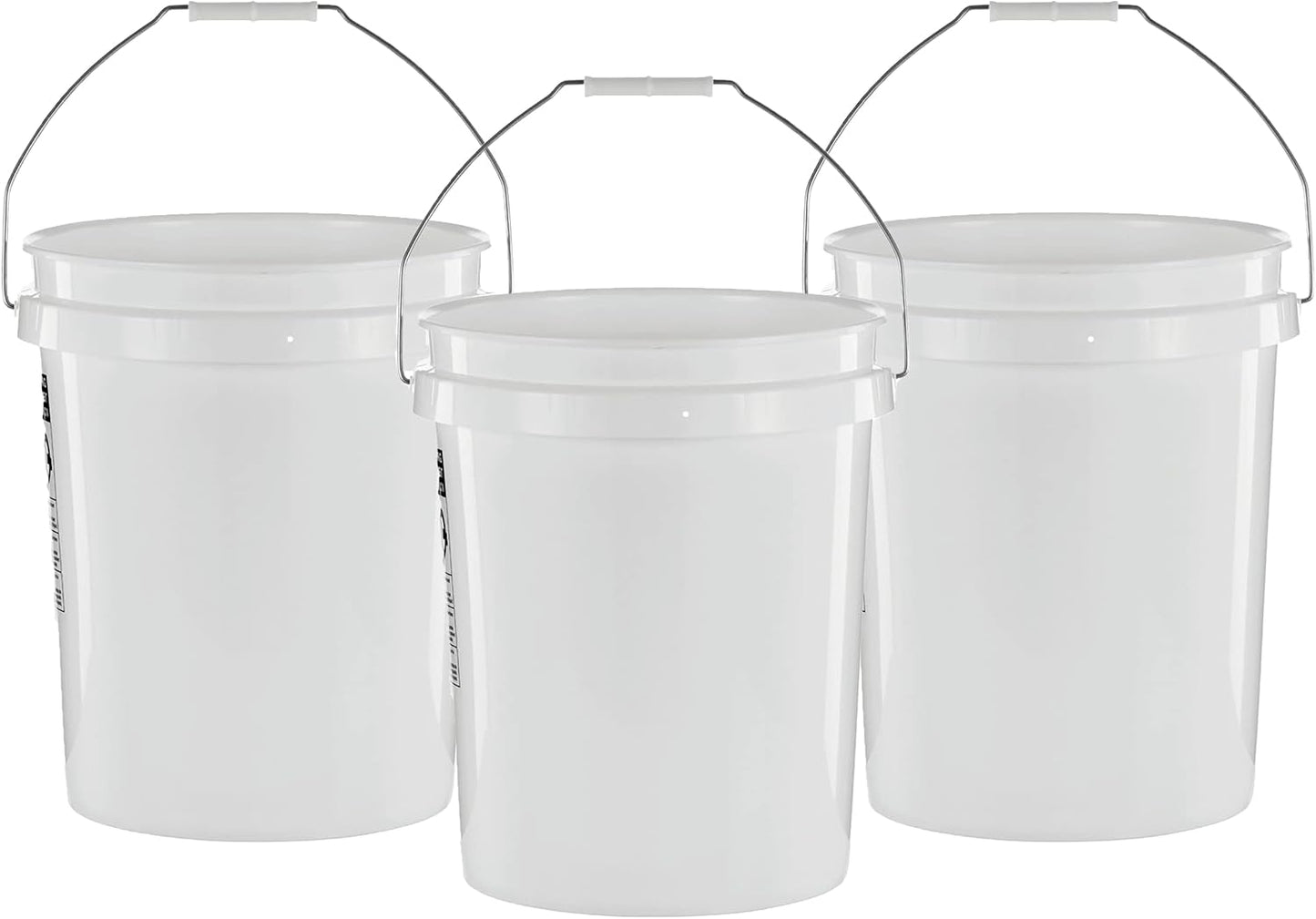Cubo plástico sin BPA 5gal set 3 color blanco