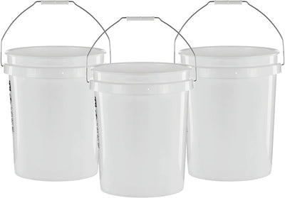Cubo plástico sin BPA 5gal set 3 color blanco