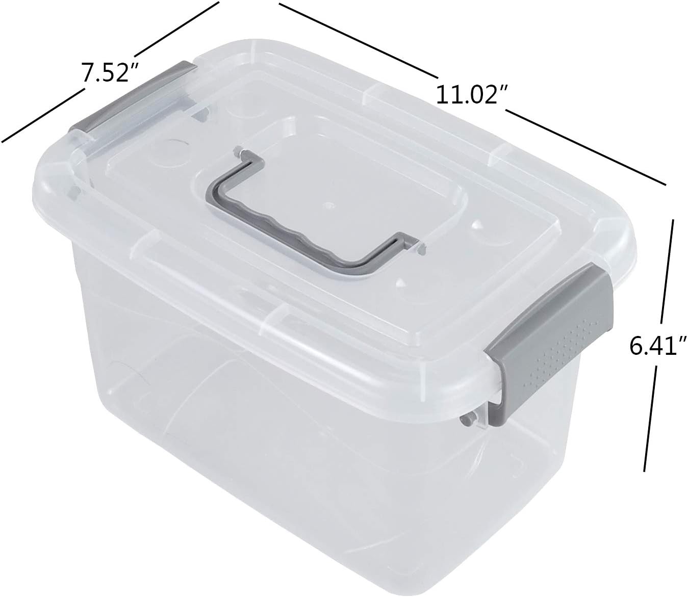 Set 6 Cajas Plástico Almacenamiento Transparentes Apilables