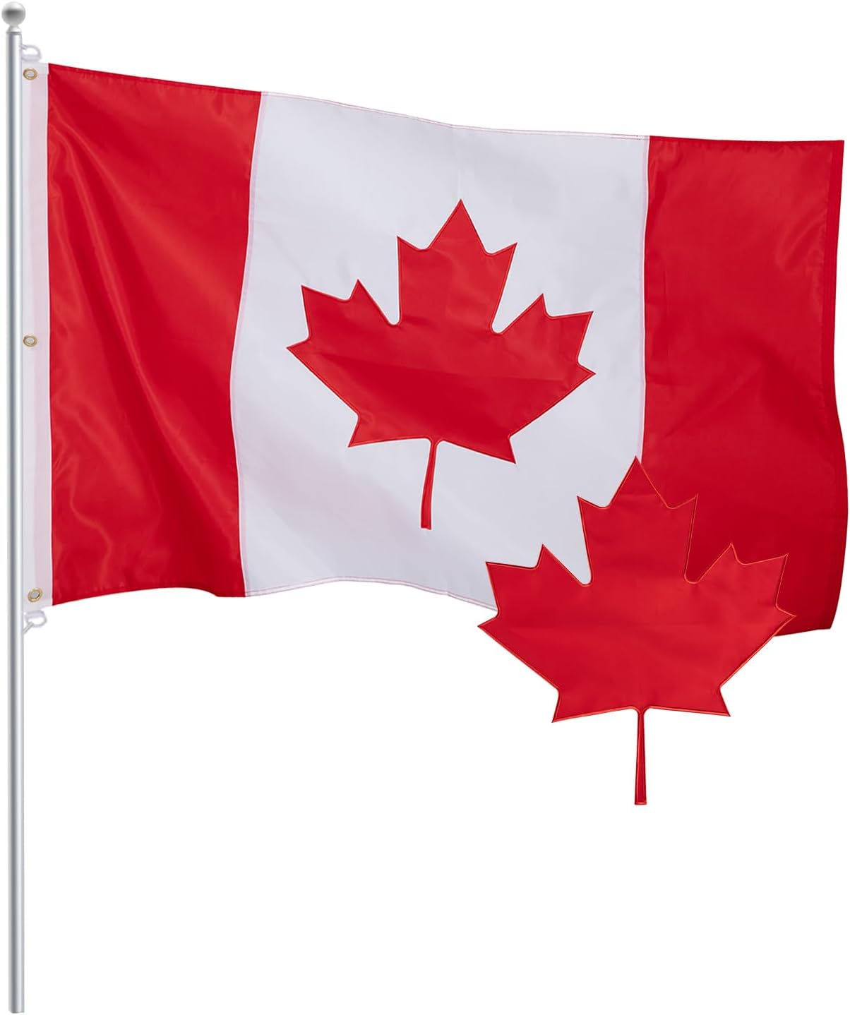 Bandera Canadá exterior 5x8ft con hoja arce y ojales latón